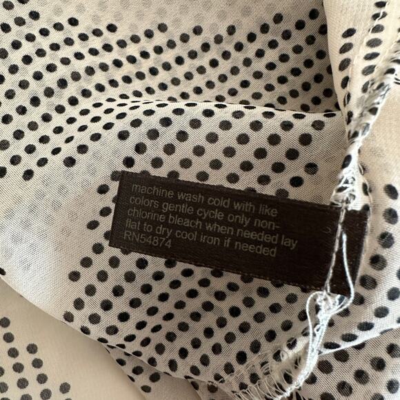 The Limited Sheer Chevron Polka Dots Top WMNS  XS Black Ivory Scoop Neck Zig Zag - Picture 7 of 7